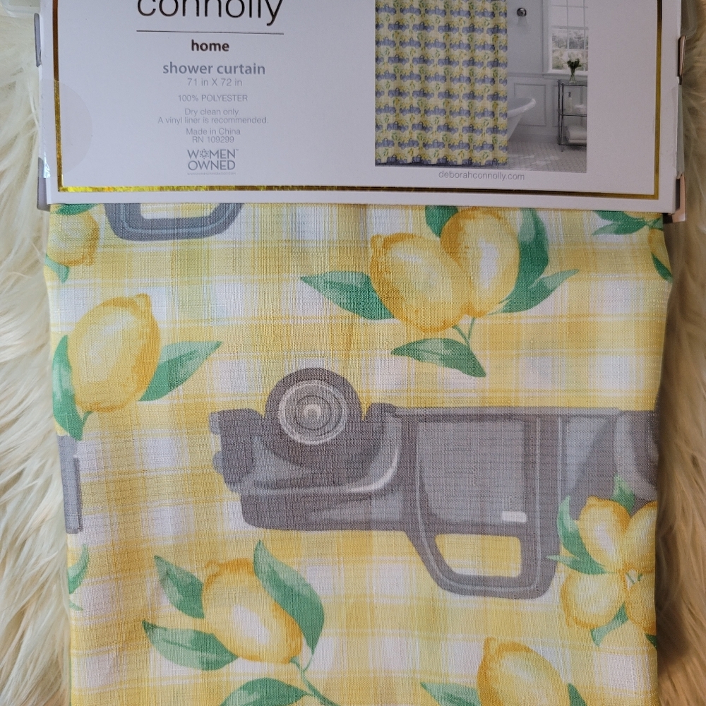 Deborah Connolly Lemons on a Truck Shower Curtain - Picture 5 of 5